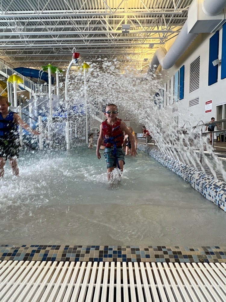 Fun in the splash pool