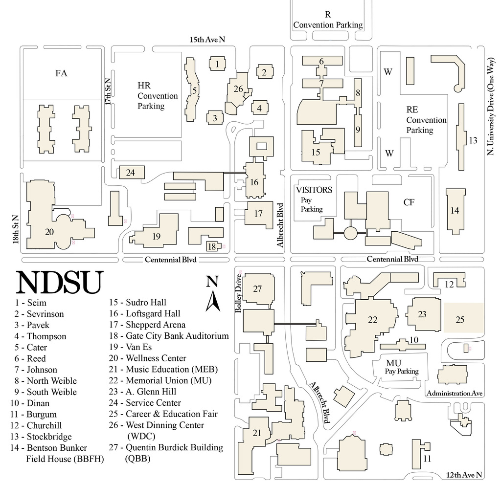 NDSU Campus map  